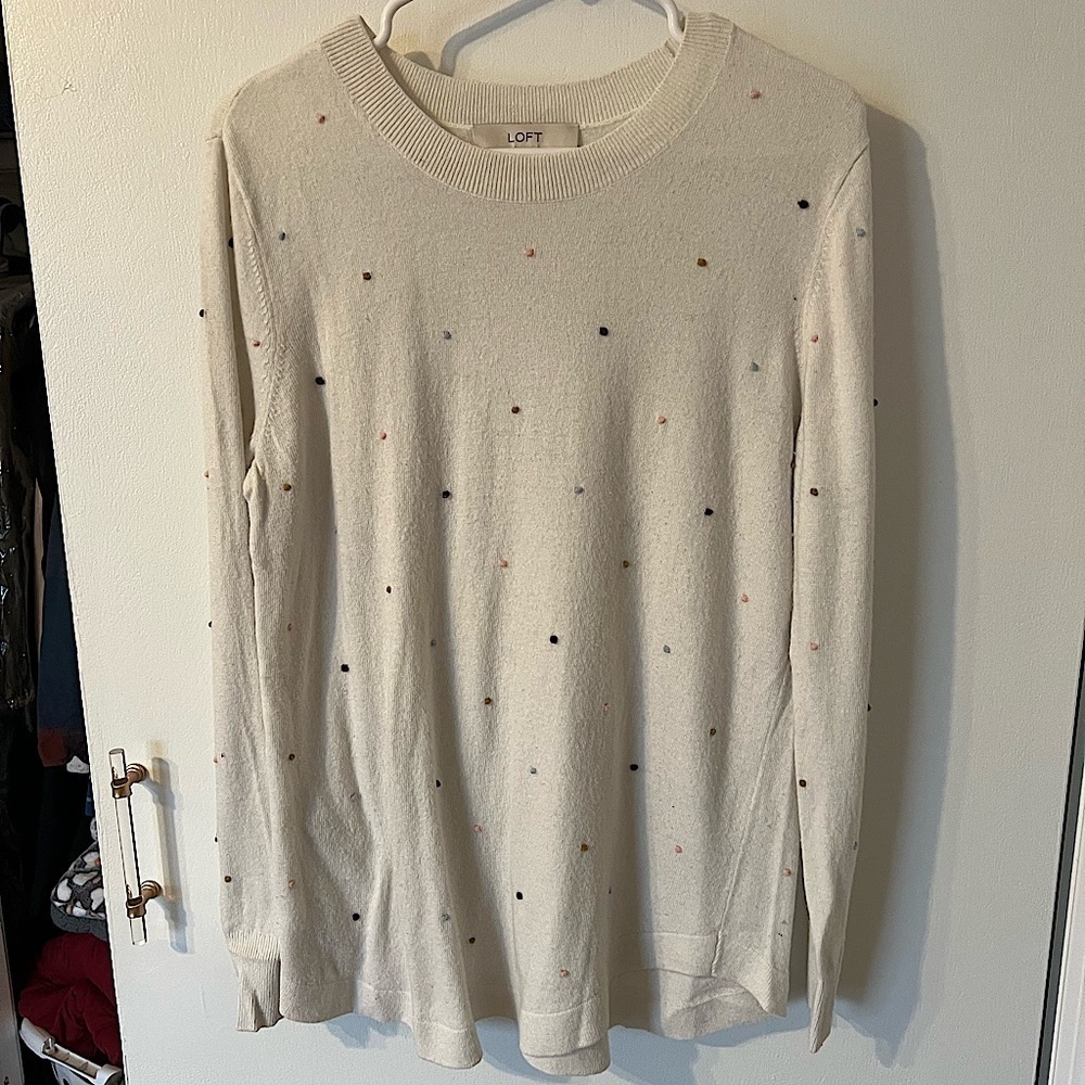 Loft Soft Knit Confetti Sweater, L